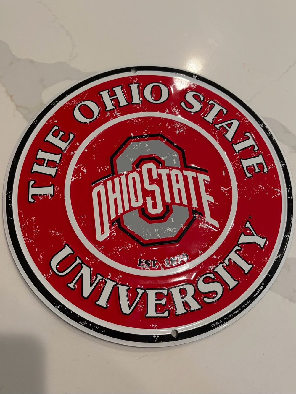 The Ohio State University Round Wall Sign - Red